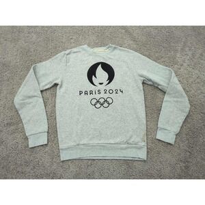 Paris 2024 Olympics Sweatshirt Womens Small‎ Pullover Gray Graphic Logo